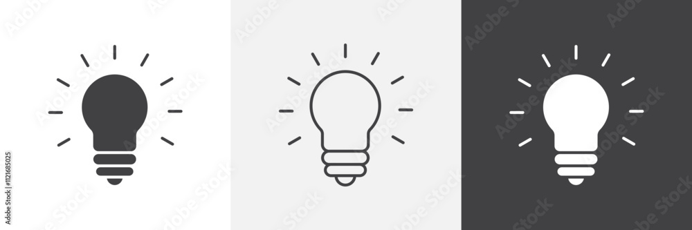 Idea icon vector set for ui designs