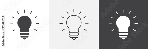 Idea icon vector set for ui designs