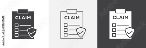 Insurance Claim icon vector set for ui designs