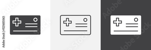 Insurance card icon vector set for ui designs