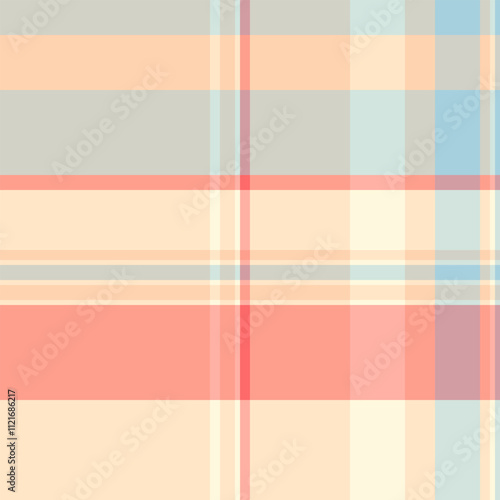 Yard vector fabric tartan, backdrop pattern check texture. Bathroom background textile seamless plaid in bisque and white colors.