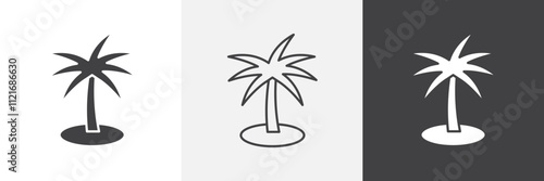 Palm tree icon vector set for ui designs