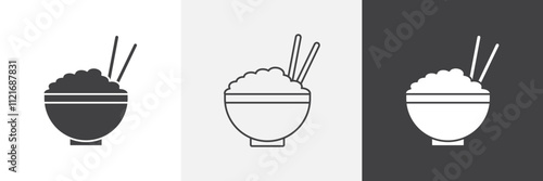 Rise Bowl icon vector set for ui designs