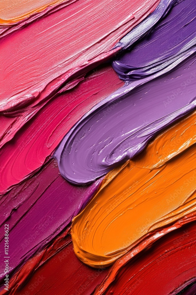 Obraz premium Rich textures of paint blend in vibrant colors, showcasing artistic creativity and expression