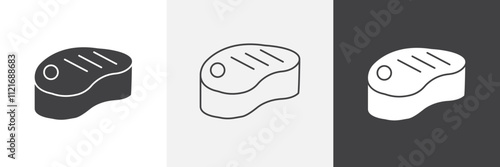 Steak icon vector set for ui designs