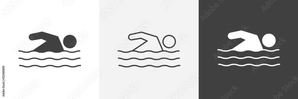 Swimming icon vector set for ui designs Swimming icon vector set for ui designs