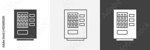 Vending machine icon vector set for ui designs
