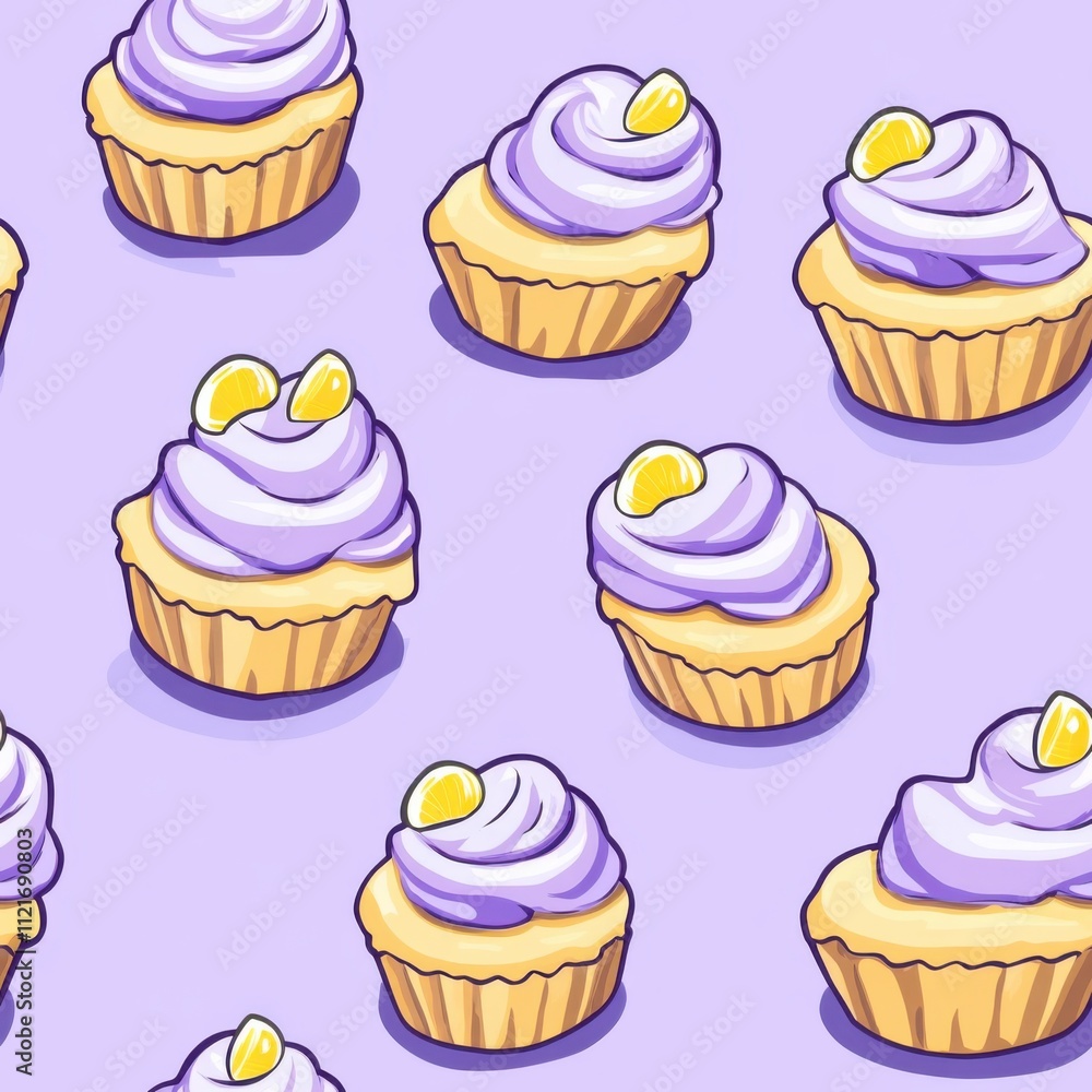 Whimsical Yuzu Champagne Financiers Pattern for Textiles Whimsical Yuzu Champagne Financiers Pattern for Textiles
