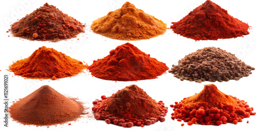 set of kinds of kinds of spices powder