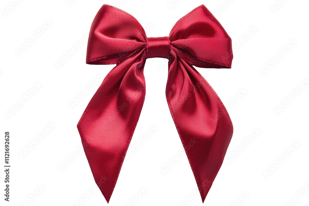 Red ribbon and bow isolated on a white background. Professional photo. Red ribbon and bow isolated on a white background. Professional photo.