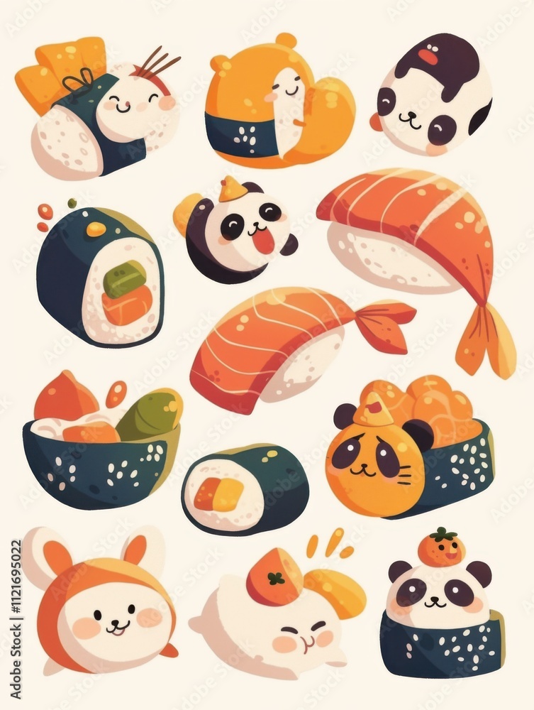 Whimsical Children's Book Icons: Bold Line Cartoon Characters Whimsical Children's Book Icons: Bold Line Cartoon Characters