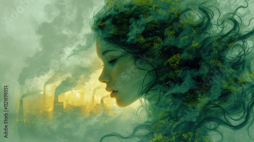 Earth Goddess Symbolizing Pollution and Nature
 photo