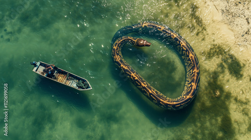 Massive Serpent in Ocean Depths Seen from Above photo