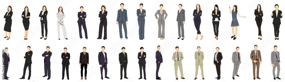 set collection of businesspeople full length set collection of businesspeople full length