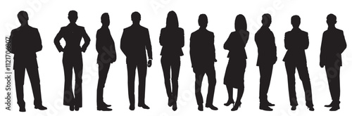 business people full isolated silhouette