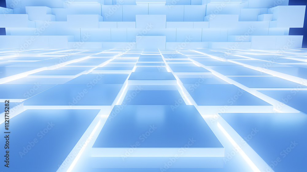 3d rendering of white and blue abstract geometric background. Scene for advertising, technology, showcase, banner, game, sport, cosmetic, business, metaverse. Sci-Fi Illustration. Product display
3d rendering of white and blue abstract geometric background. Scene for advertising, technology, showcase, banner, game, sport, cosmetic, business, metaverse. Sci-Fi Illustration. Product display