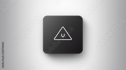 A minimalist black button with a white triangle and a downward curve symbol, suggesting functionality. Free Download A minimalist black button with a white triangle and a downward curve symbol, suggesting functionality. - GFXLoad