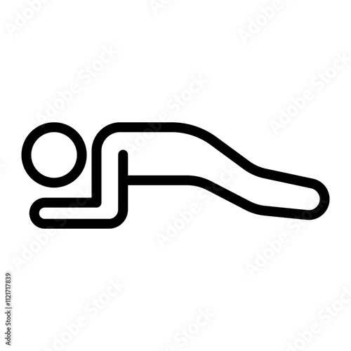 Plank Vector Line Icon Design