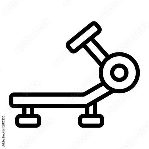 Rowing Machine Vector Line Icon Design