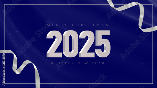2025 Happy New Year Background Design. Banner, Poster, Greeting Card. 3D Vector Illustration. Template for New Year banners, flyers, greeting cards