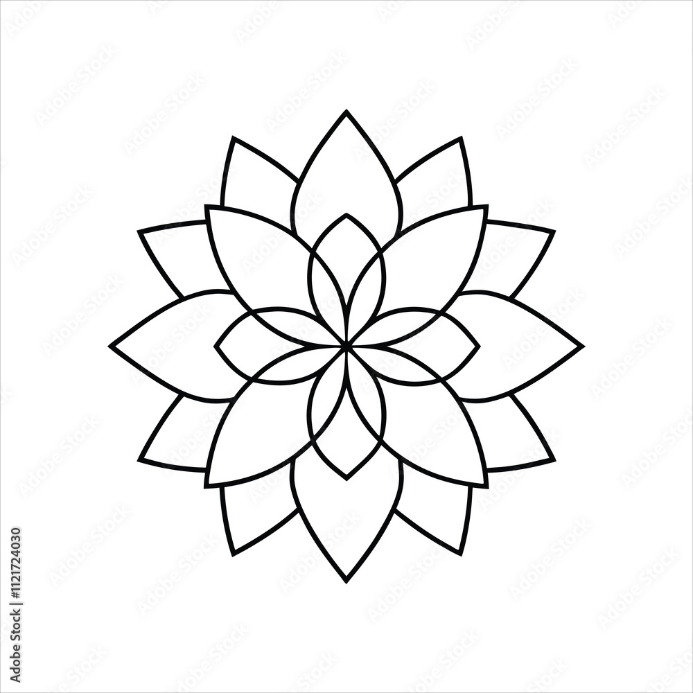 Elegant Square Petal mandala design in vector format Elegant Square Petal mandala design in vector format