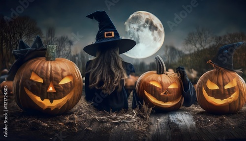 Halloween, calabazas y disfraces photo