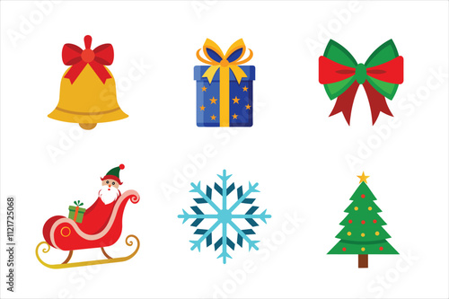 Christmas elements vector set on white background