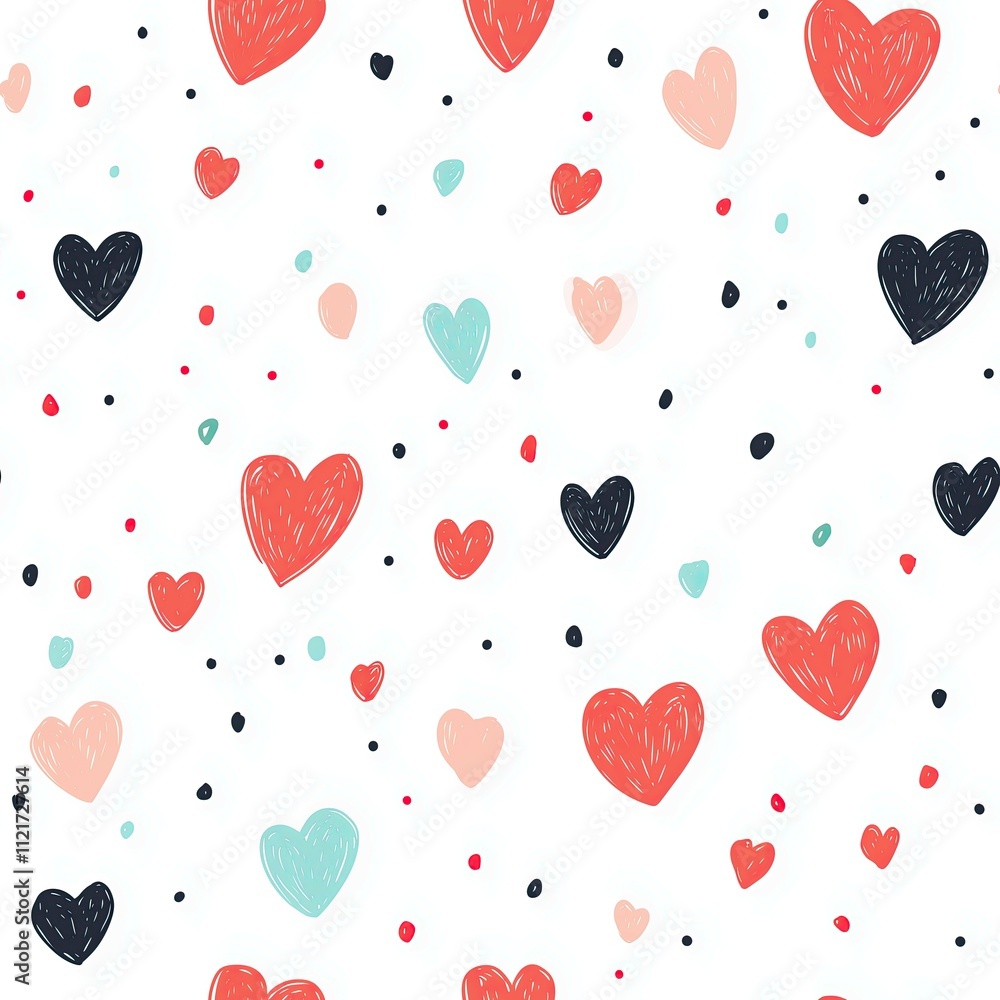 seamless illustration of drawn hearts seamless illustration of drawn hearts