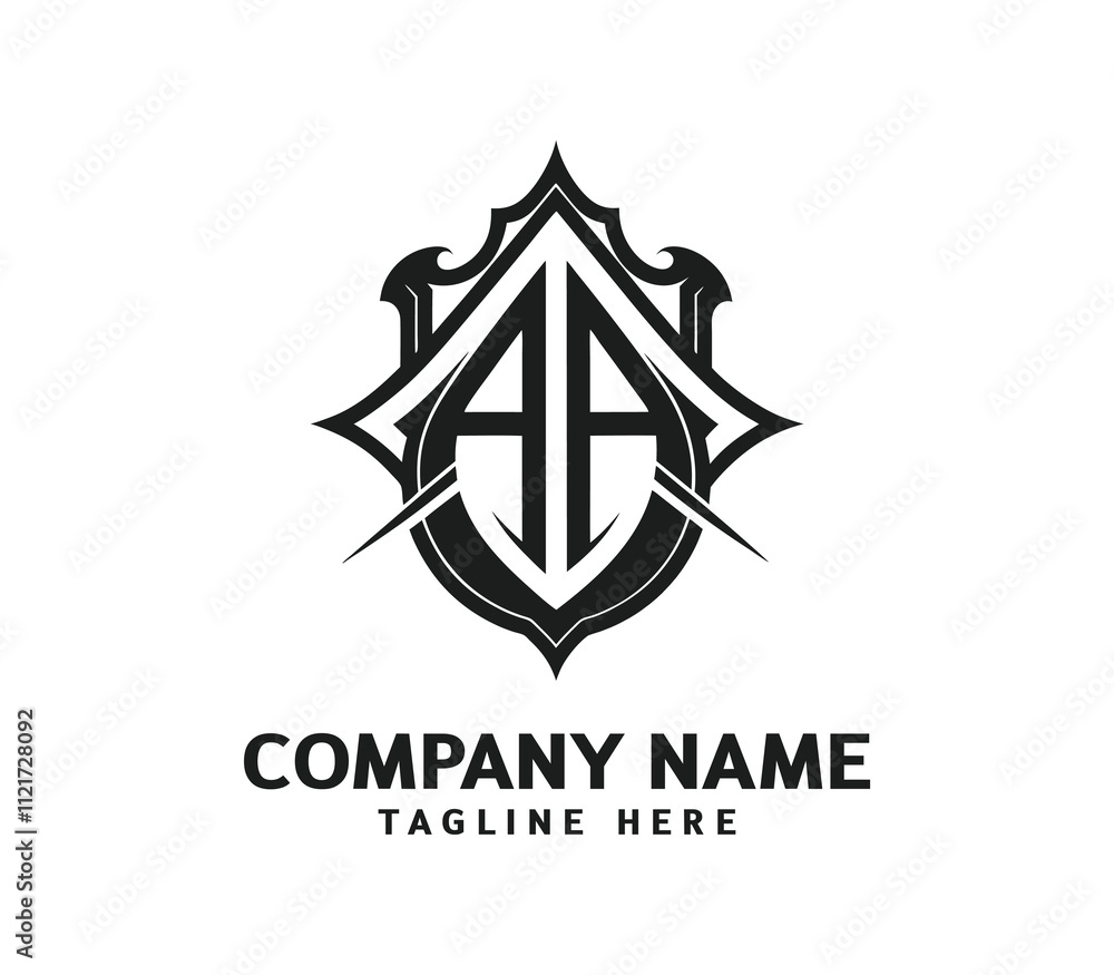 Fototapeta premium AA Modern Monogram Logo Design with Clean, Minimalist Aesthetic and Elegant Typography Style