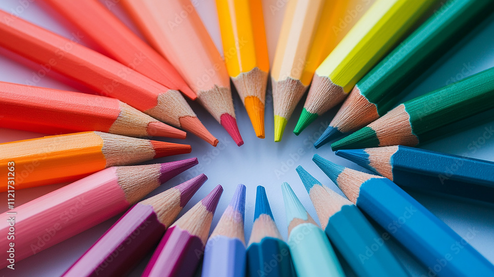 Naklejka premium pencils on white background