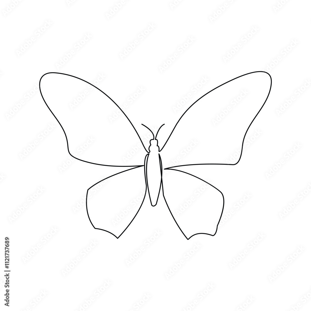 Butterfly continuous one line drawing of isolated outline vector illustration
Butterfly continuous one line drawing of isolated outline vector illustration