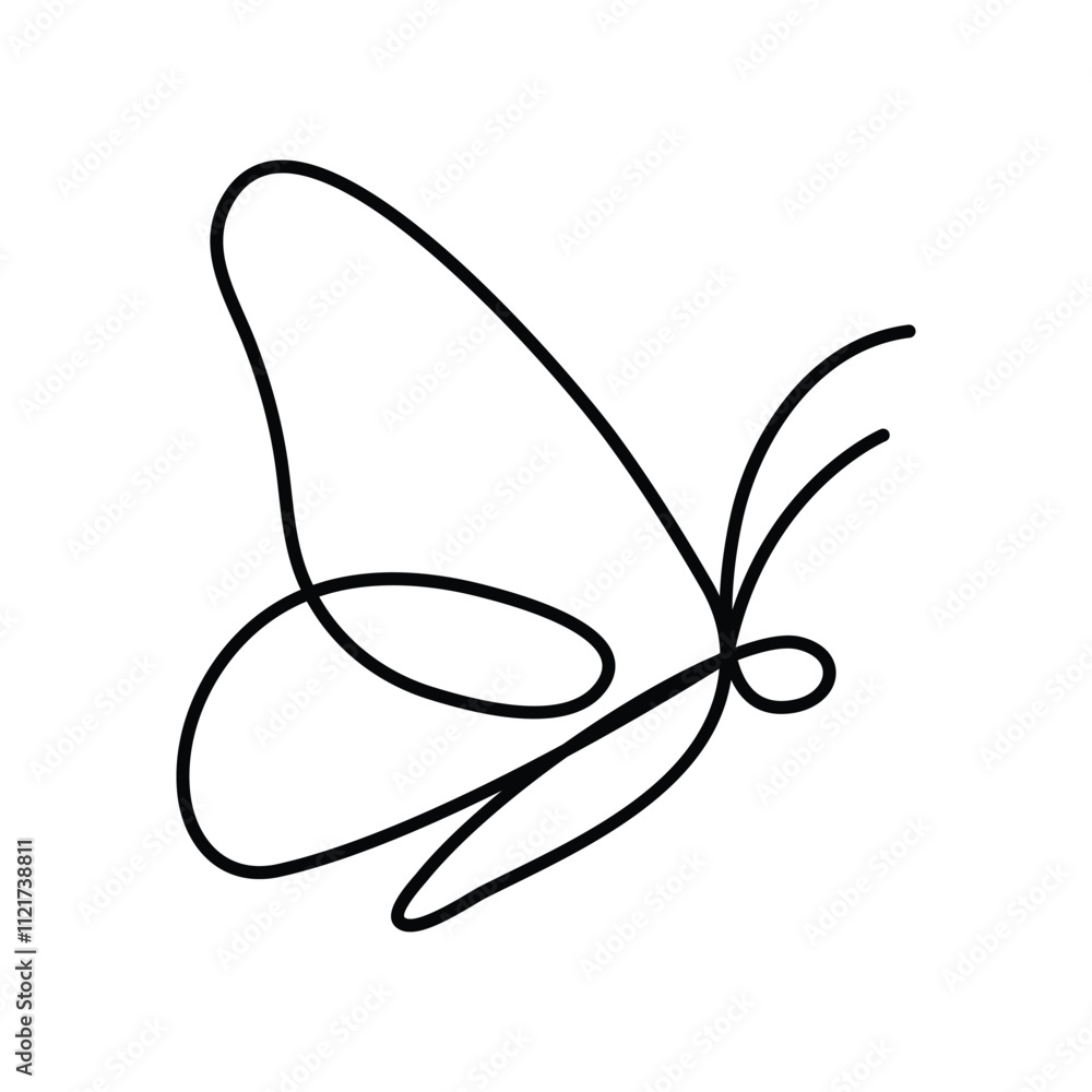 Butterfly continuous one line drawing of isolated outline vector illustration
Butterfly continuous one line drawing of isolated outline vector illustration