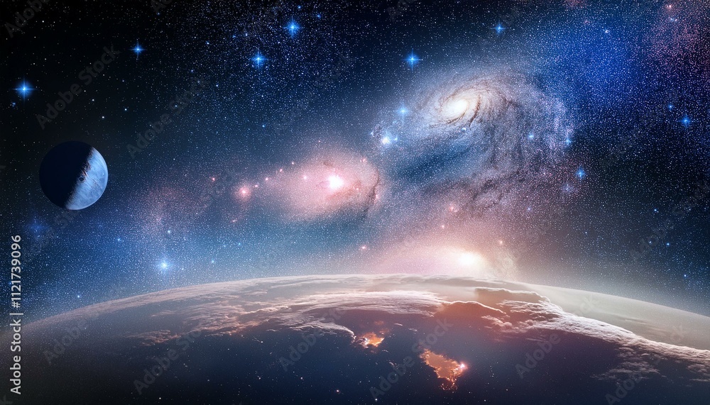 Obraz premium vastness of space concept: fantasy, science and galaxy background