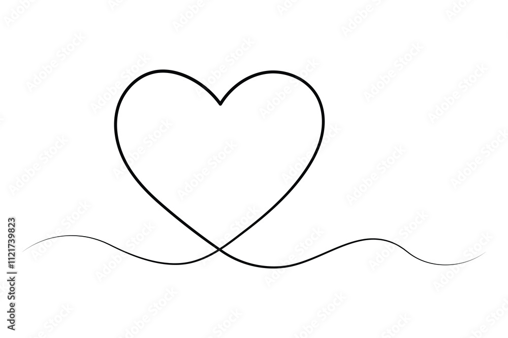 Fototapeta premium Minimalist continuous heart one line drawing 