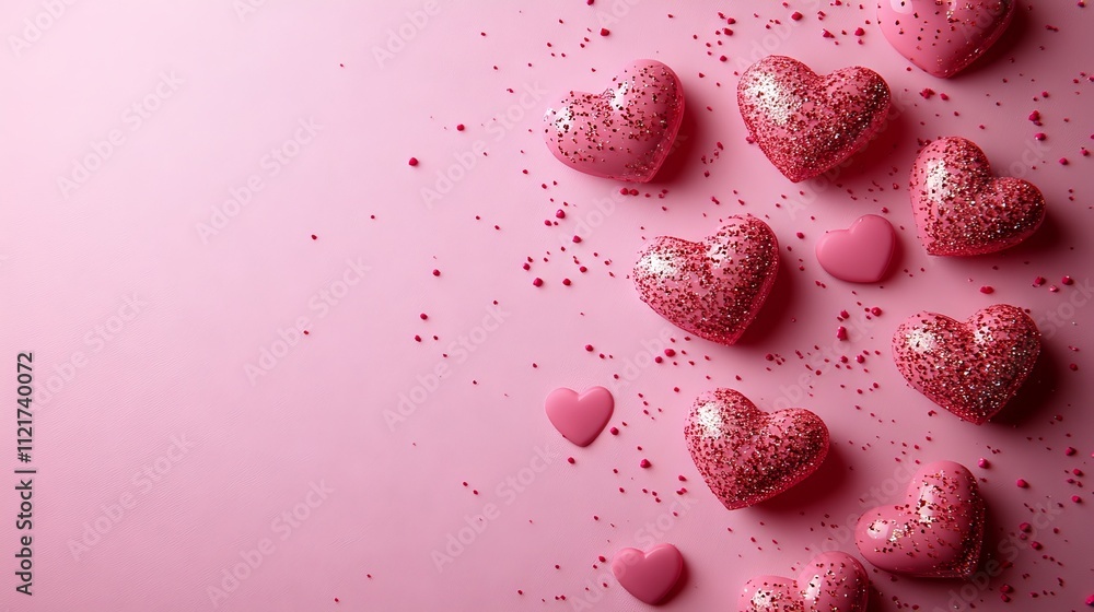 Fototapeta premium Pink heart on pink rose petals perfect for Valentines Day cards, romantic messages, or love themed designs with soft, elegant backgrounds