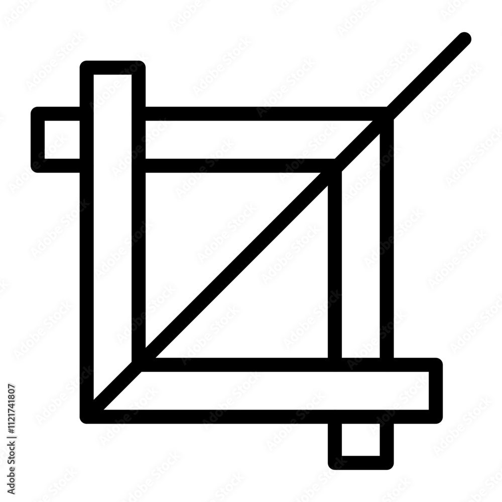 Crop Tool Vector Line Icon Design Crop Tool Vector Line Icon Design