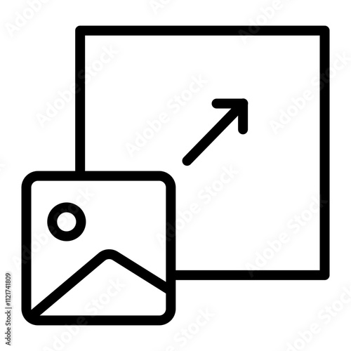 Image Resizer Vector Line Icon Design