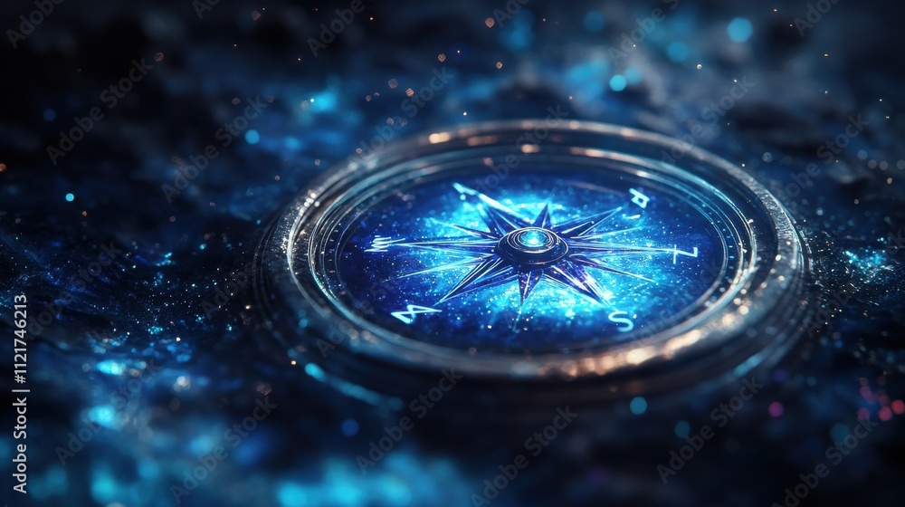 Mystical compass in cosmic space digital art sci-fi environment celestial viewpoint navigation concept Mystical compass in cosmic space digital art sci-fi environment celestial viewpoint navigation concept