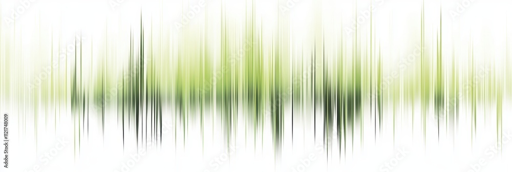 Obraz premium 緑の波形が描く新しい音の視覚化で心地よい雰囲気を楽しむ