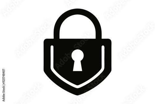 Lock and unlock icons: black, white, simple. Set of close and open locks ,a basic padlock silhouette icon vector ,Padlock, lock line icon isolated on white background.