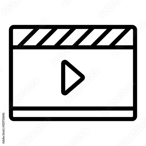 Movie Clapboard Vector Line Icon Design