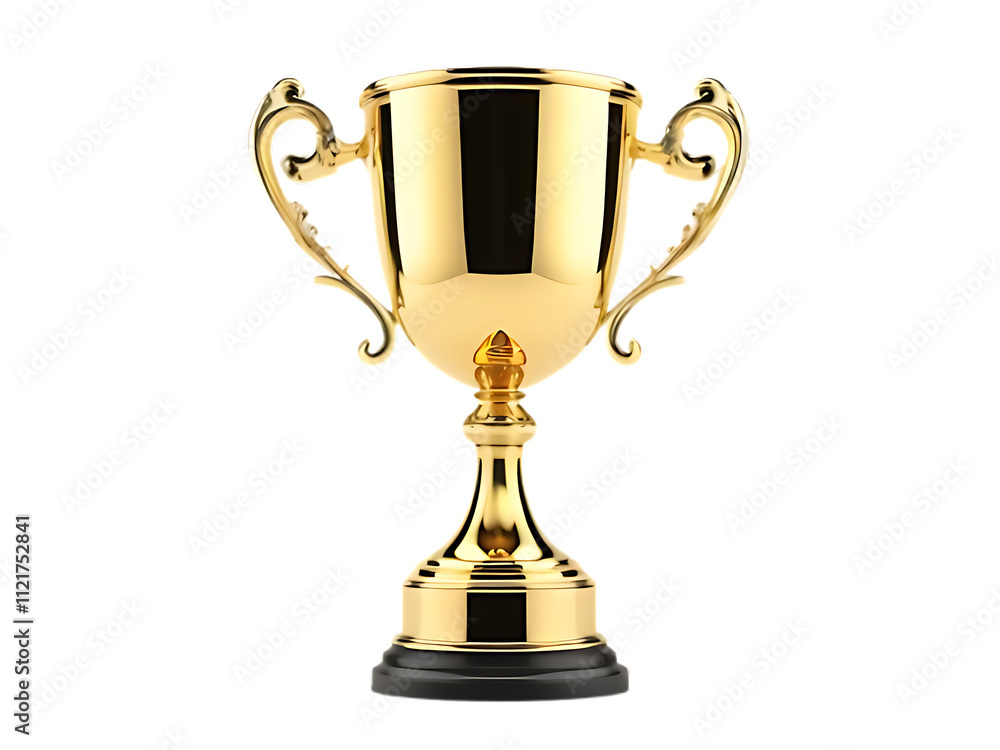 High-Quality Gold Award-Winning Trophy Cup on Transparent Background High-Quality Gold Award-Winning Trophy Cup on Transparent Background
