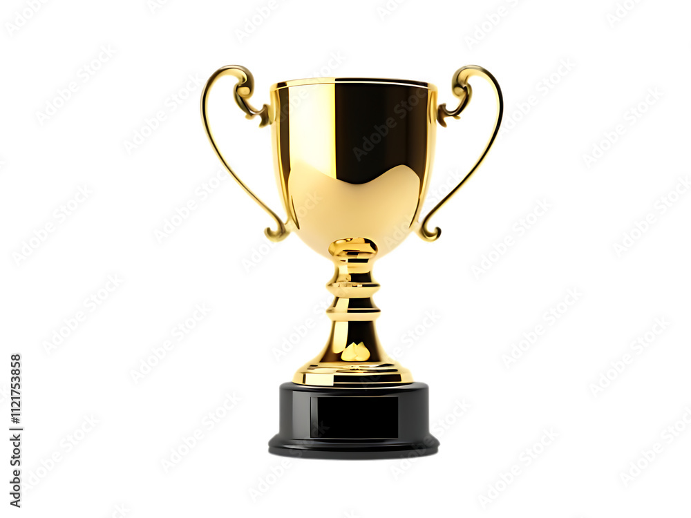 High-Quality Gold Award-Winning Trophy Cup on Transparent Background High-Quality Gold Award-Winning Trophy Cup on Transparent Background