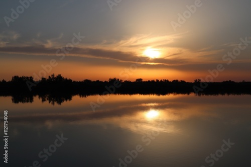 Sunset over the lake