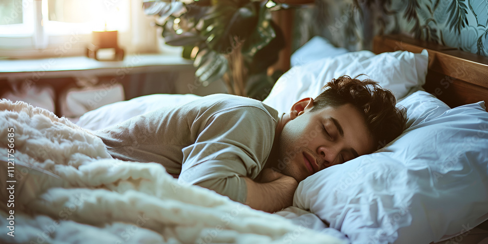 A person exhausted, lying on bed after a hard day's work, recovering and relaxing
A person exhausted, lying on bed after a hard day's work, recovering and relaxing