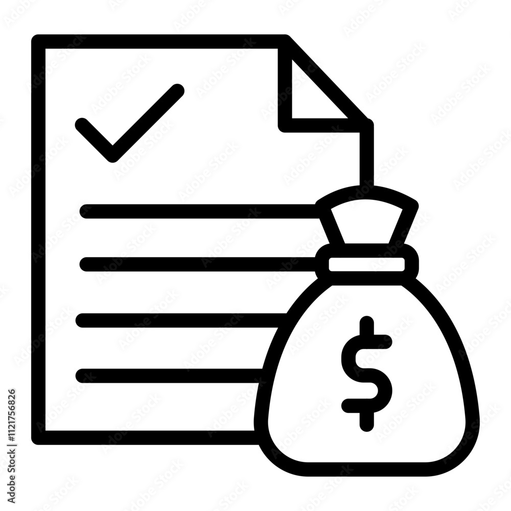 Budget Plan Vector Line Icon Design Budget Plan Vector Line Icon Design