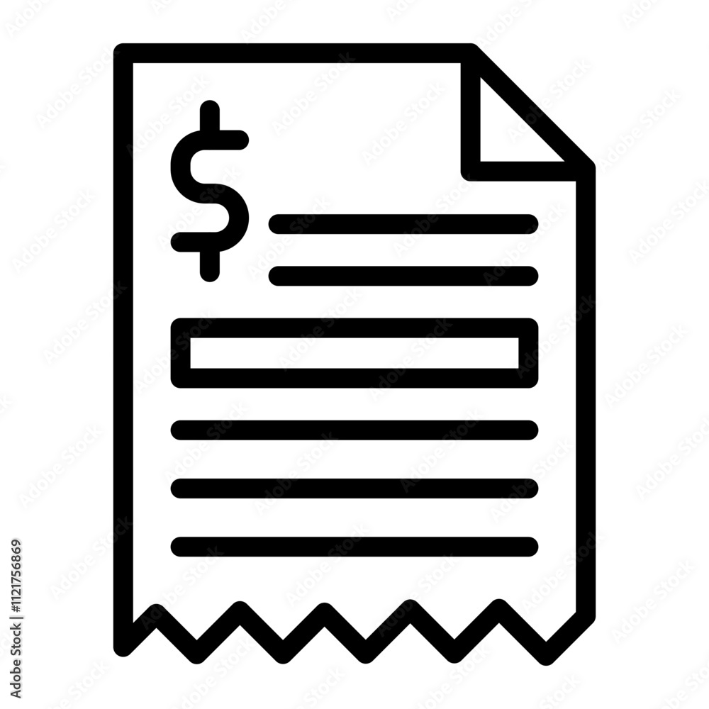 Invoice Vector Line Icon Design Invoice Vector Line Icon Design