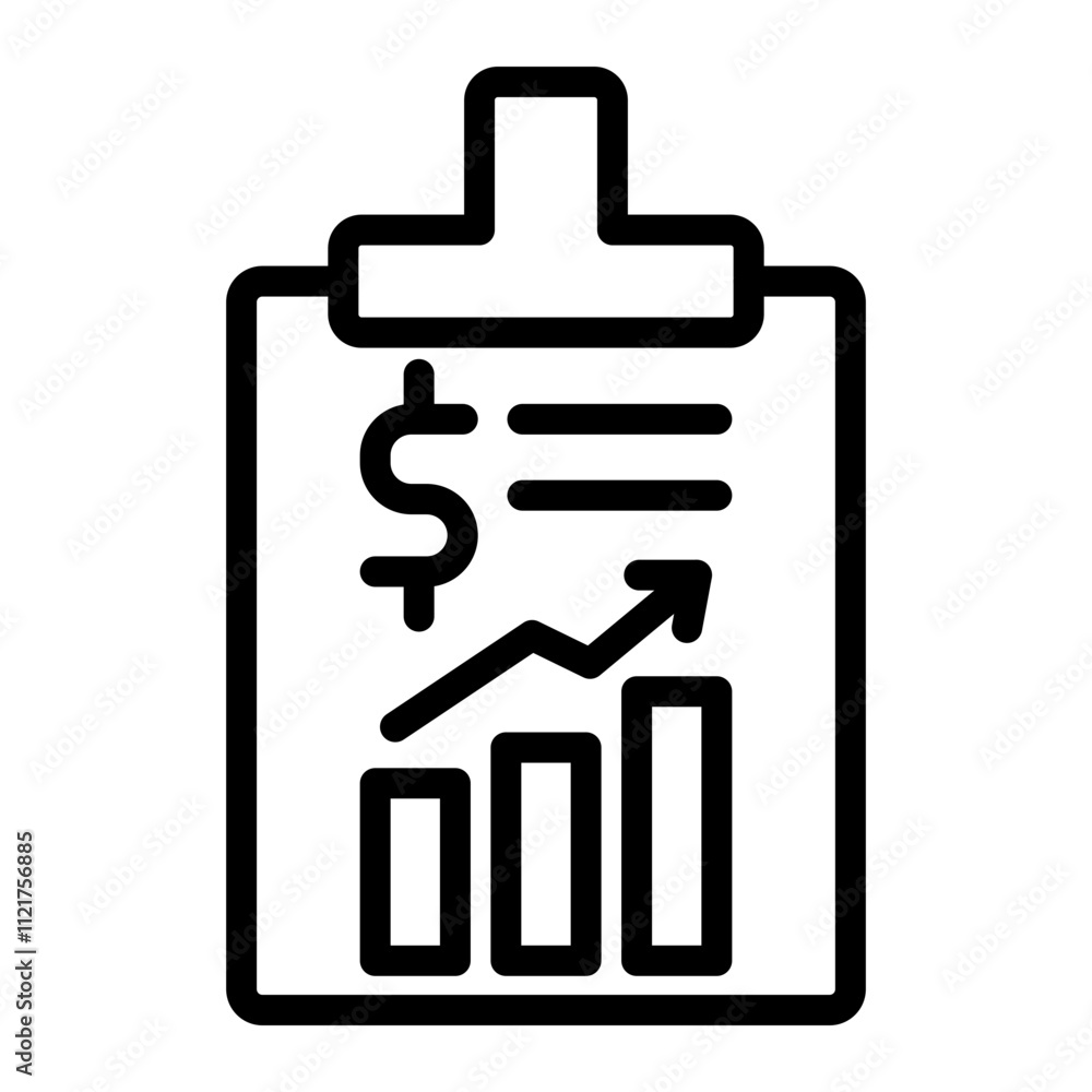Financial Report Vector Line Icon Design Financial Report Vector Line Icon Design