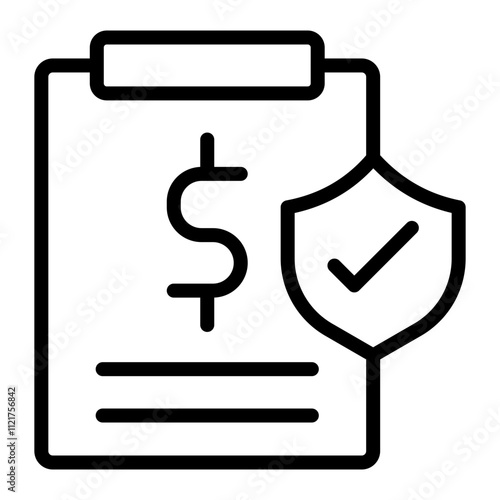 Insurance Policy Vector Line Icon Design