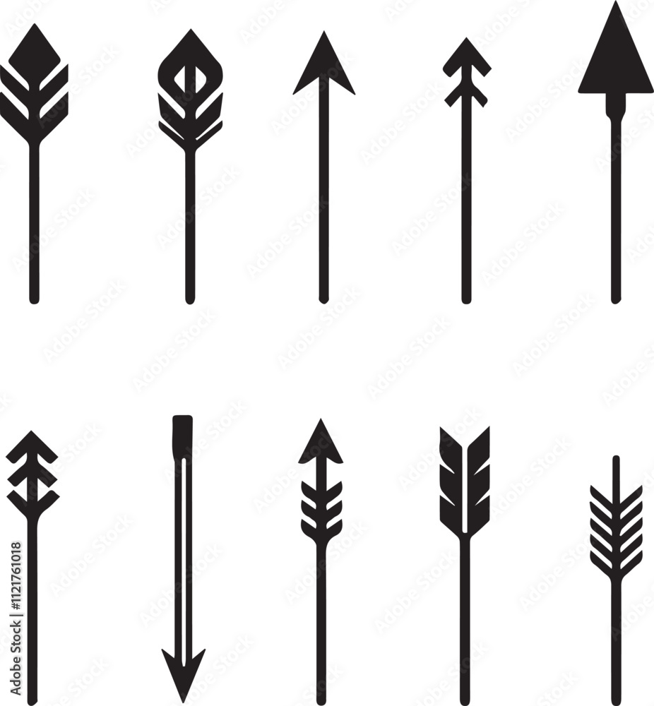 Arrows vector in vertical position Arrows vector in vertical position